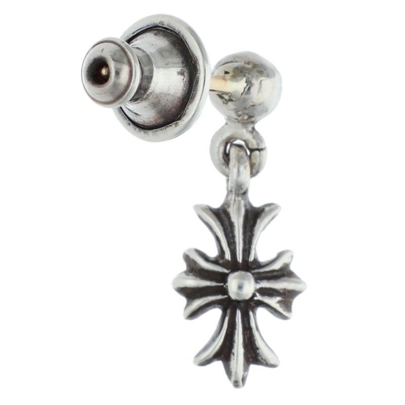 Chrome Hearts Tny CH Pls 1 Tiny Ech Plus Drop Silver Earrings