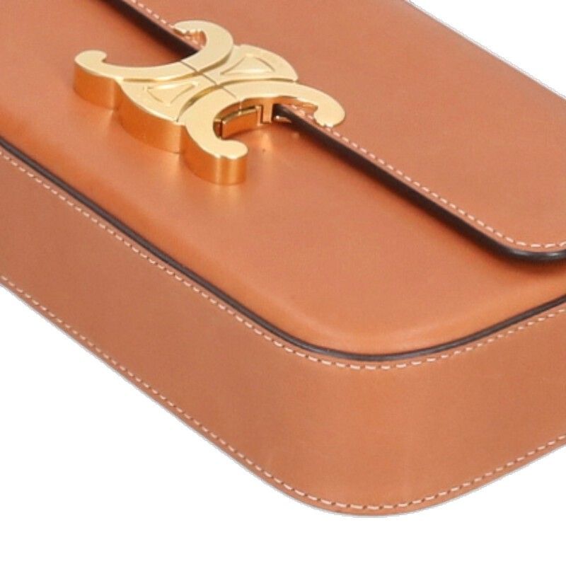 Celine Claude Triomphe Leather Shoulder Bag