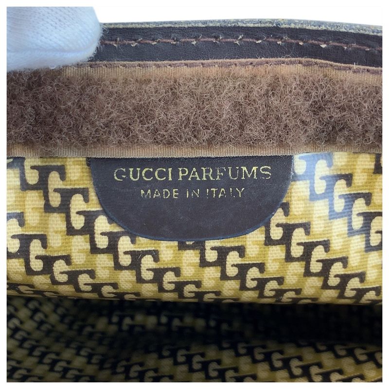 Gucci Vintage Sherry Line Brown Suede Clutch