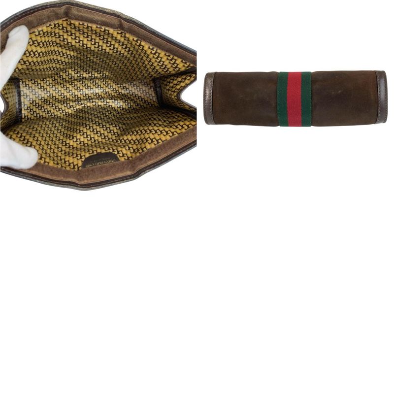 Gucci Vintage Sherry Line Brown Suede Clutch
