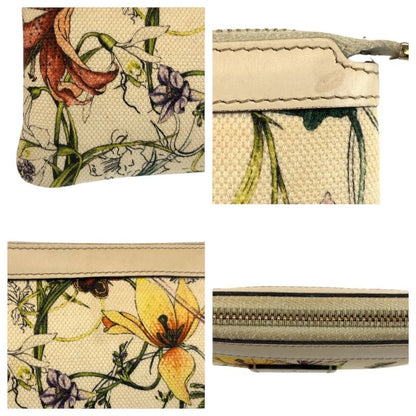 Gucci Flora Ivory Gold Canvas Pouch Case