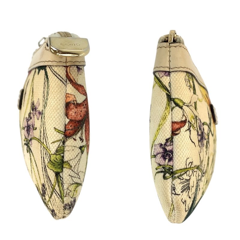 Gucci Flora Ivory Gold Canvas Pouch Case