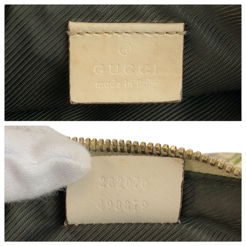 Gucci Flora Ivory Gold Canvas Pouch Case