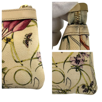 Gucci Flora Ivory Gold Canvas Pouch Case
