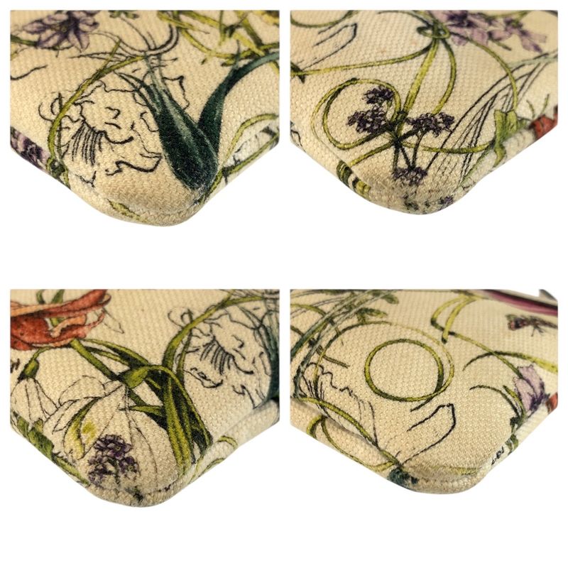 Gucci Flora Ivory Gold Canvas Pouch Case