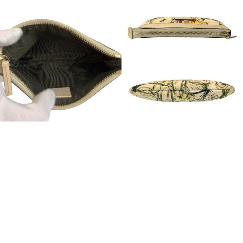 Gucci Flora Ivory Gold Canvas Pouch Case