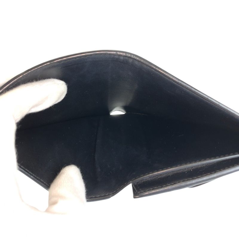 Celine Strap Wallet Black Leather Compact