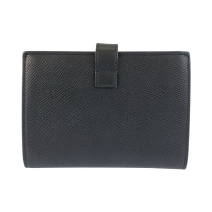 Celine Strap Wallet Black Leather Compact