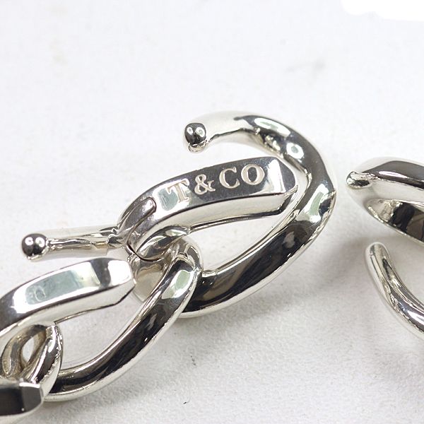 Tiffany & Co Forge Link Bracelet High Polish Star Ring Silver