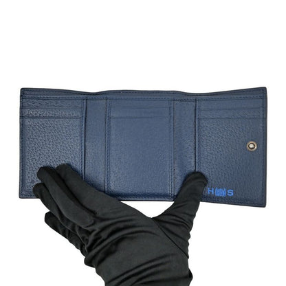 Gucci GG Supreme Tiddyle Compact Wallet Beige Blue Trifold with Initial Man