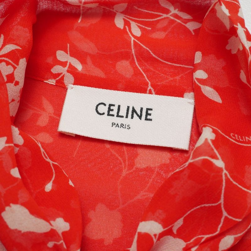 Celine Blouse 34 Hedi Slimane Era All Silk Bowtie Ribbon