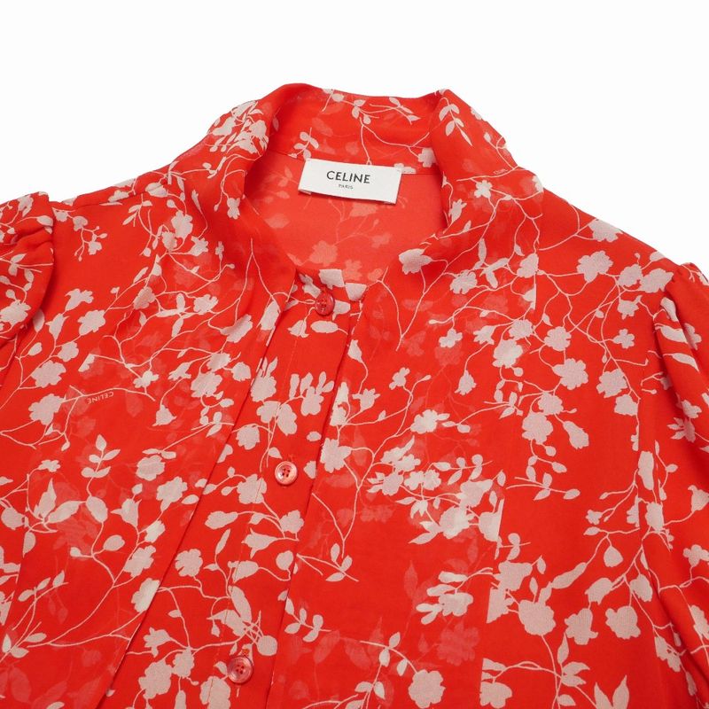 Celine Blouse 34 Hedi Slimane Era All Silk Bowtie Ribbon