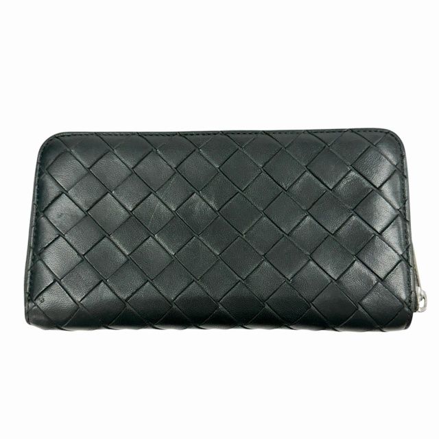 Bottega Veneta Intrecciato Diagonal Leather Wallet Black