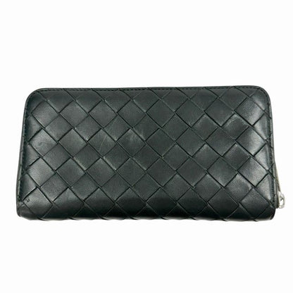 Bottega Veneta Intrecciato Diagonal Leather Wallet Black