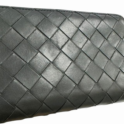Bottega Veneta Intrecciato Diagonal Leather Wallet Black