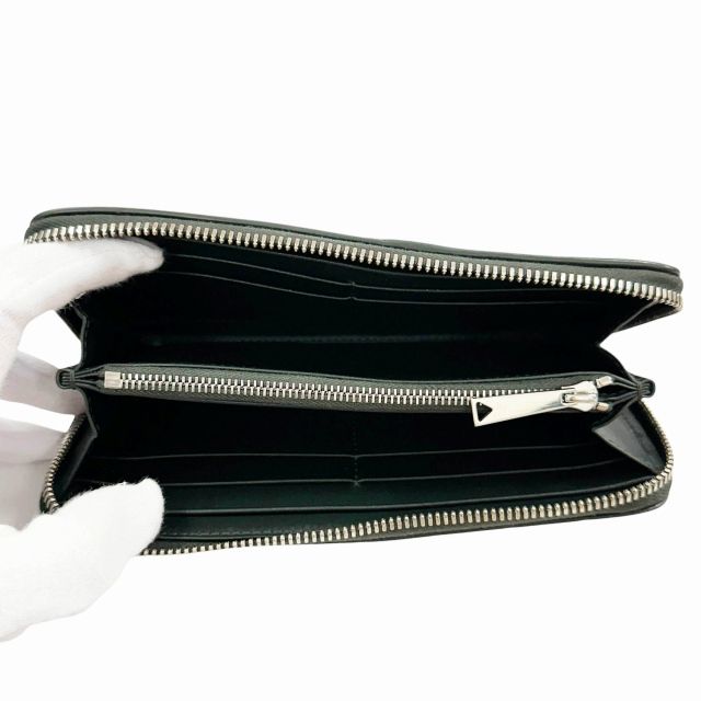Bottega Veneta Intrecciato Diagonal Leather Wallet Black