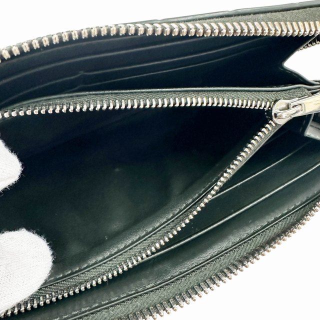 Bottega Veneta Intrecciato Diagonal Leather Wallet Black