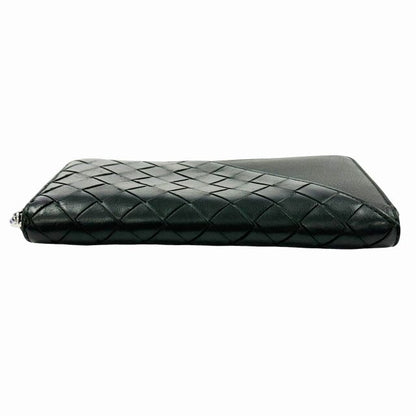 Bottega Veneta Intrecciato Diagonal Leather Wallet Black