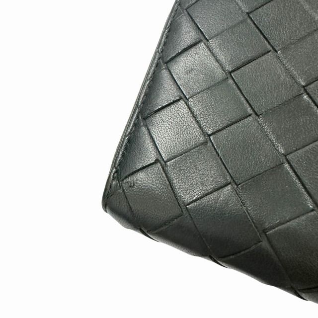 Bottega Veneta Intrecciato Diagonal Leather Wallet Black