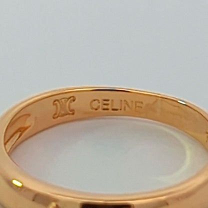 Celine Macadam Pinky Logo Plate Ring 18k Yellow Gold . 45. Polished
