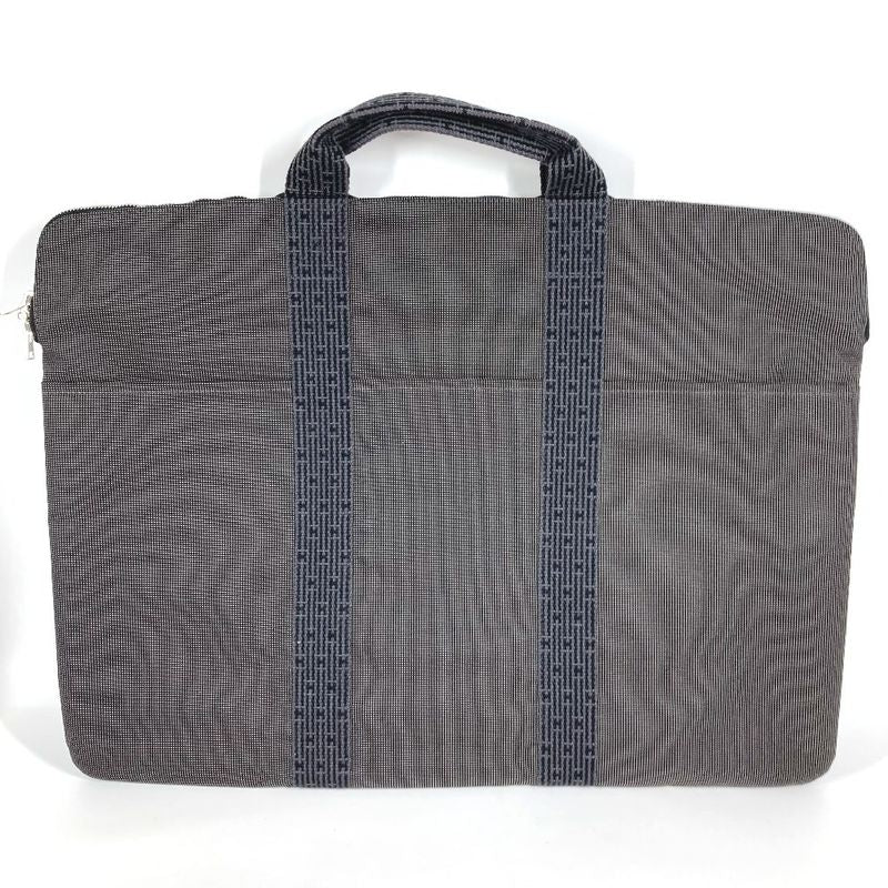 Hermes Handbag Flat Big Business Bag Canvas Gray