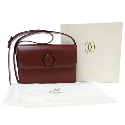 Cartier Shoulder Bag Must Have Leather Bordeaux Wine Red Going Out Crossbody
