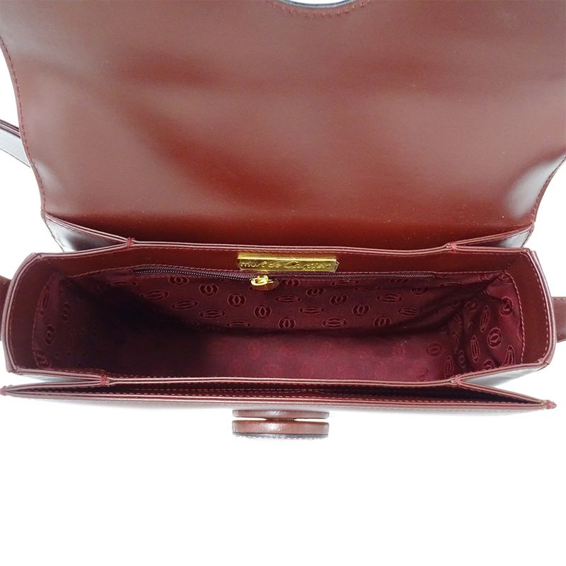 Cartier Shoulder Bag Must Have Leather Bordeaux Wine Red Going Out Crossbody