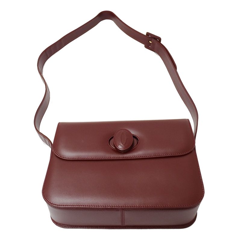 Cartier Shoulder Bag Must Have Leather Bordeaux Wine Red Going Out Crossbody