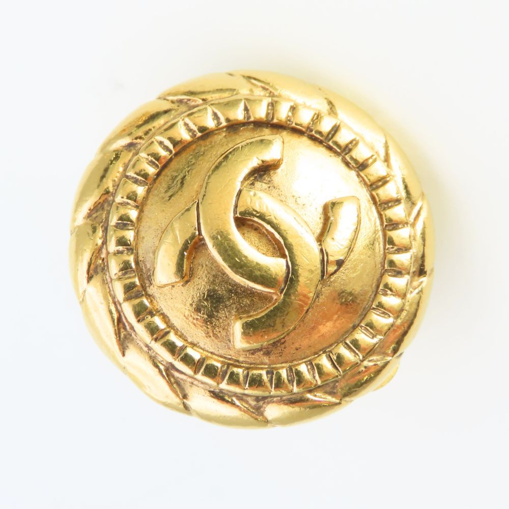 Chanel Earrings CC Logo Metal Gold Plated