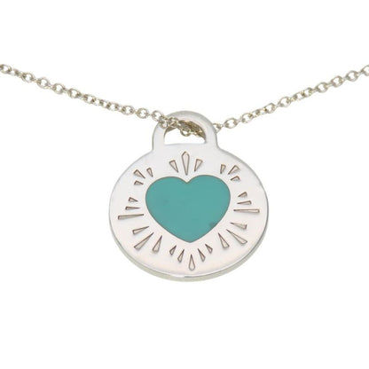 Tiffany & Co Necklace Return to Round Heart Silver Blue Pendant