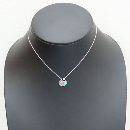 Tiffany & Co Necklace Return to Double Heart Silver Blue Mini Pendant