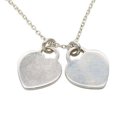 Tiffany & Co Necklace Return to Double Heart Silver Blue Mini Pendant