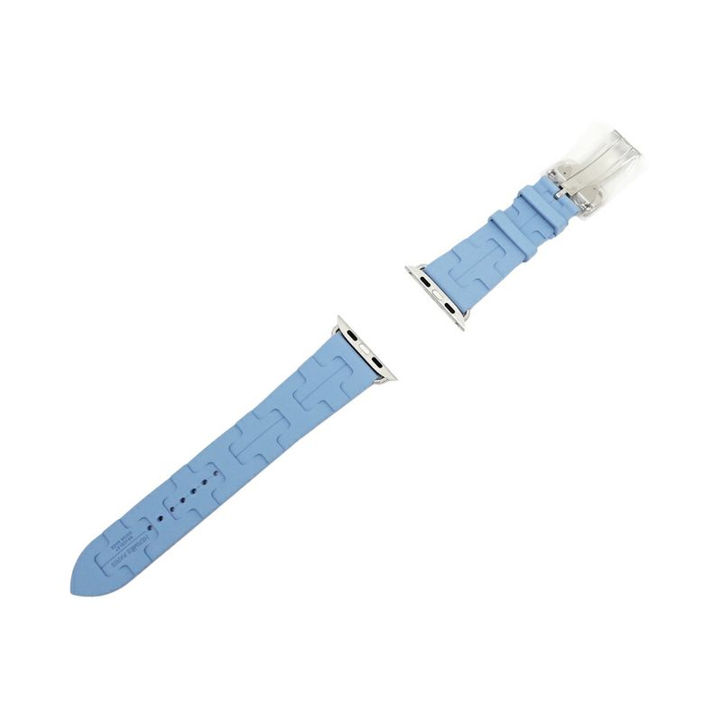 Hermes Simple Tour Kilim Blue Pastel Silver Apple Watch Strap
