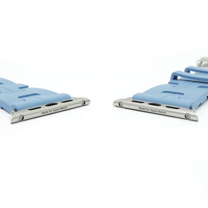 Hermes Simple Tour Kilim Blue Pastel Silver Apple Watch Strap