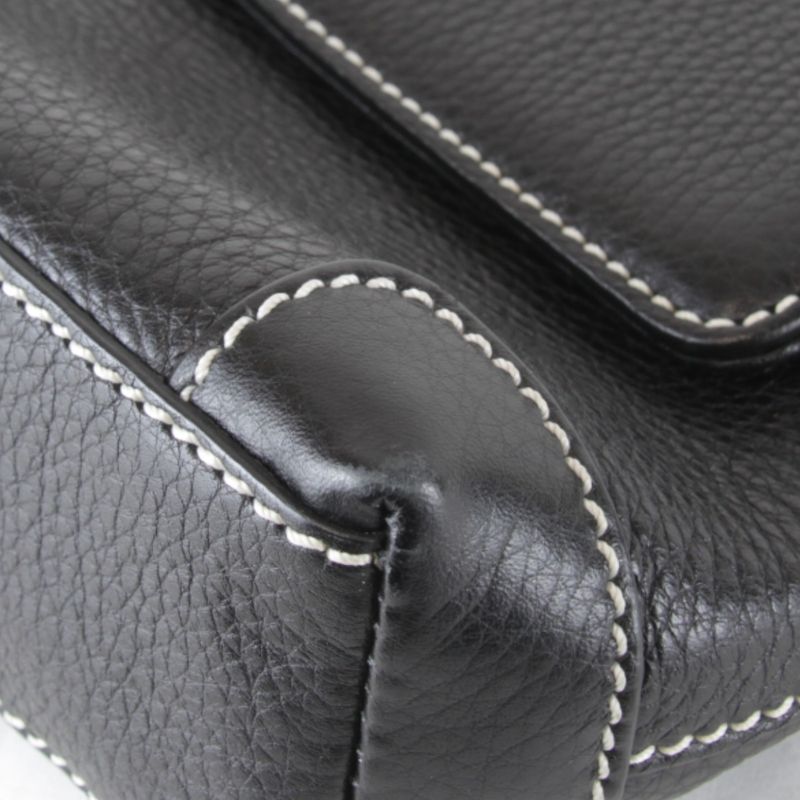 Tiffany & Co Turnlock Shoulder Bag Leather Black