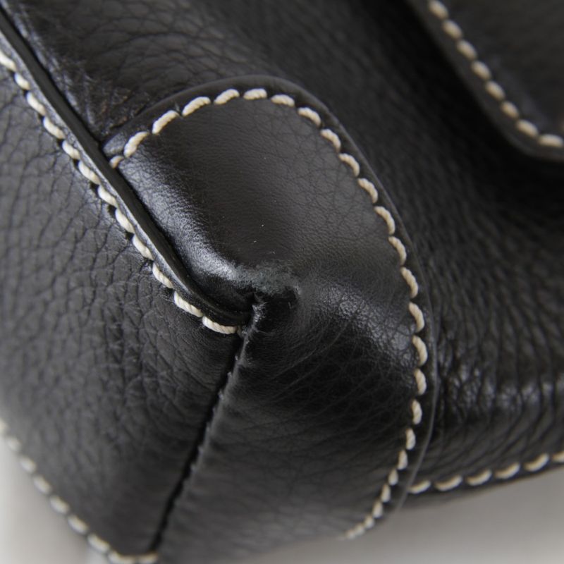 Tiffany & Co Turnlock Shoulder Bag Leather Black