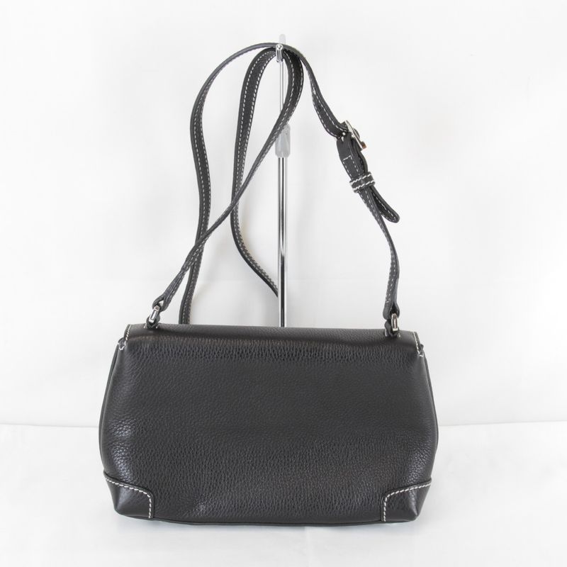 Tiffany & Co Turnlock Shoulder Bag Leather Black