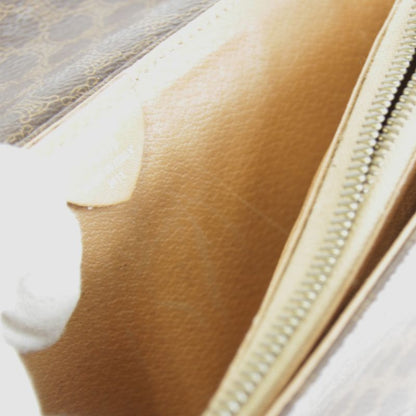 Celine Macadam Shoulder Bag Leather Brown