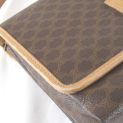 Celine Macadam Shoulder Bag Leather Brown