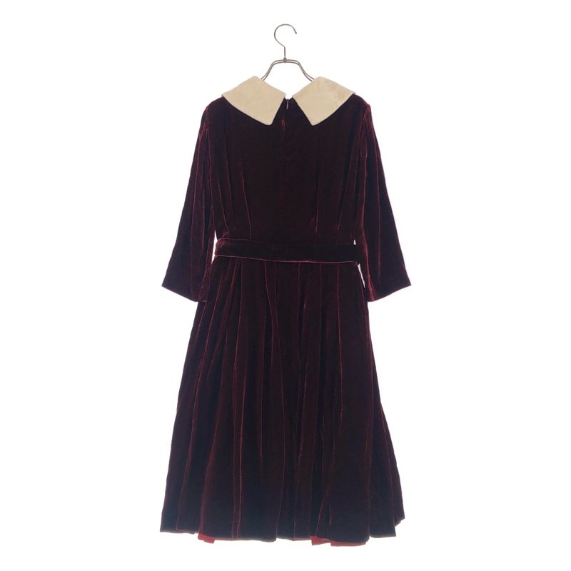 Gucci Vault la Veste Custom Velvet Tuck Gathered Belted Dress