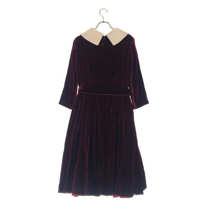 Gucci Vault la Veste Custom Velvet Tuck Gathered Belted Dress