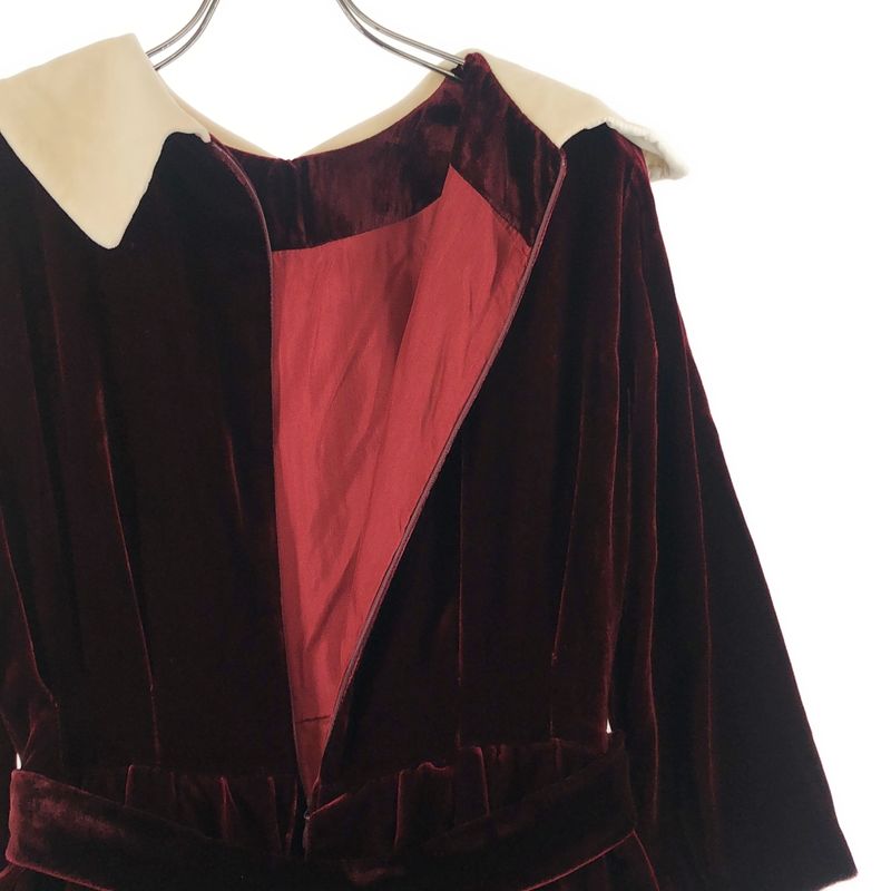 Gucci Vault la Veste Custom Velvet Tuck Gathered Belted Dress