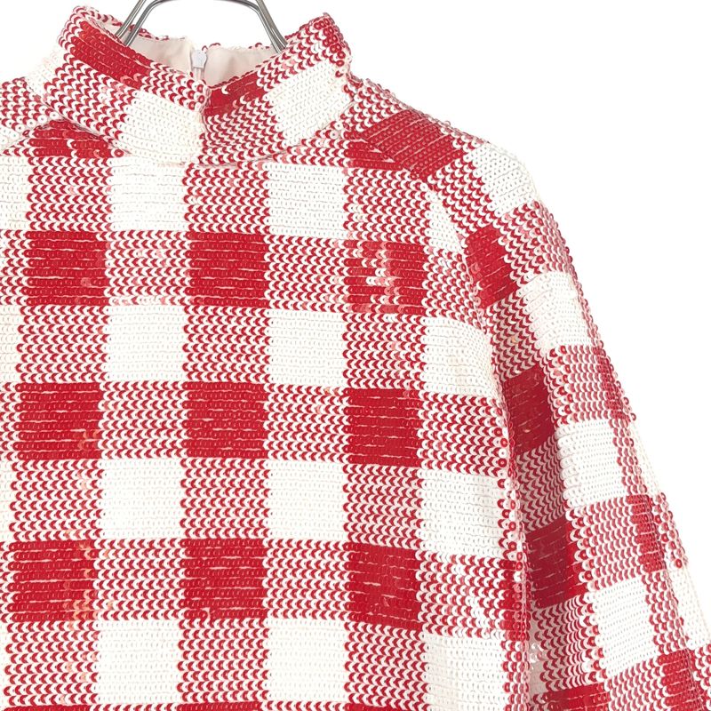 Gucci Vault la Veste Custom Sequin Check Dress S White Red