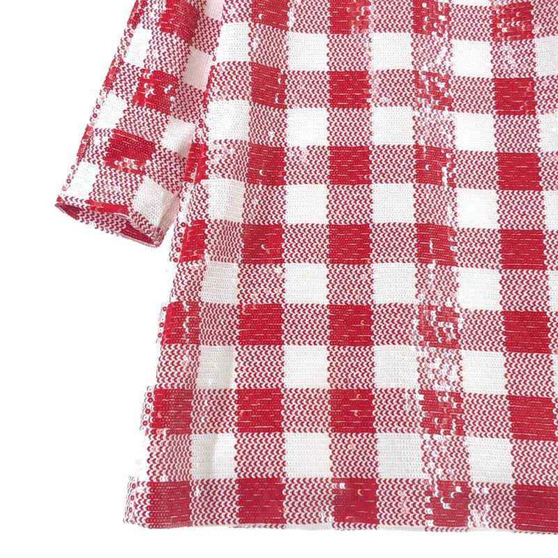 Gucci Vault la Veste Custom Sequin Check Dress S White Red