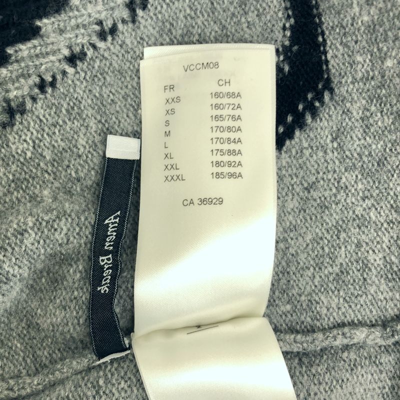 Louis Vuitton Wool Taiga Intarsia Crew Neck Knit L Gray Sweater