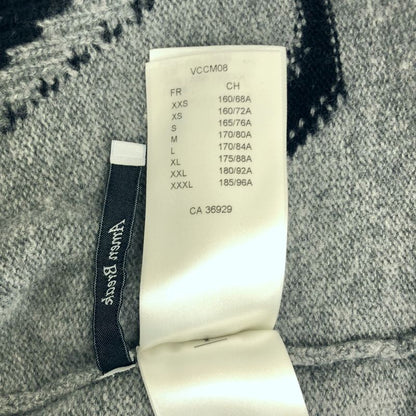 Louis Vuitton Wool Taiga Intarsia Crew Neck Knit L Gray Sweater