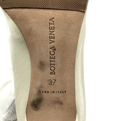 Bottega Veneta Leather Block Ankle Boots 37 Ivory