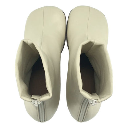 Bottega Veneta Leather Block Ankle Boots 37 Ivory