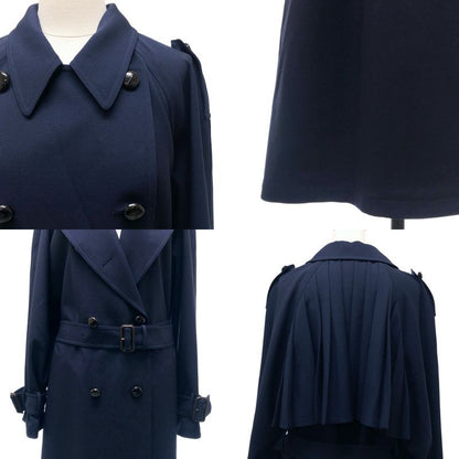 Gucci Over Silhouette Belted Trench Coat 36 Navy