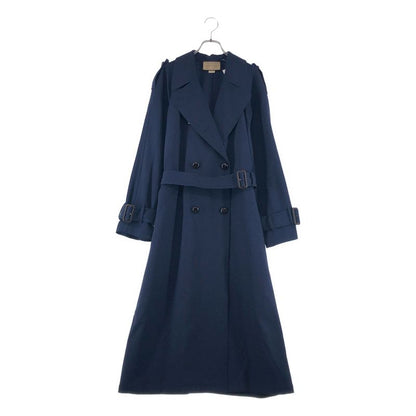 Gucci Over Silhouette Belted Trench Coat 36 Navy